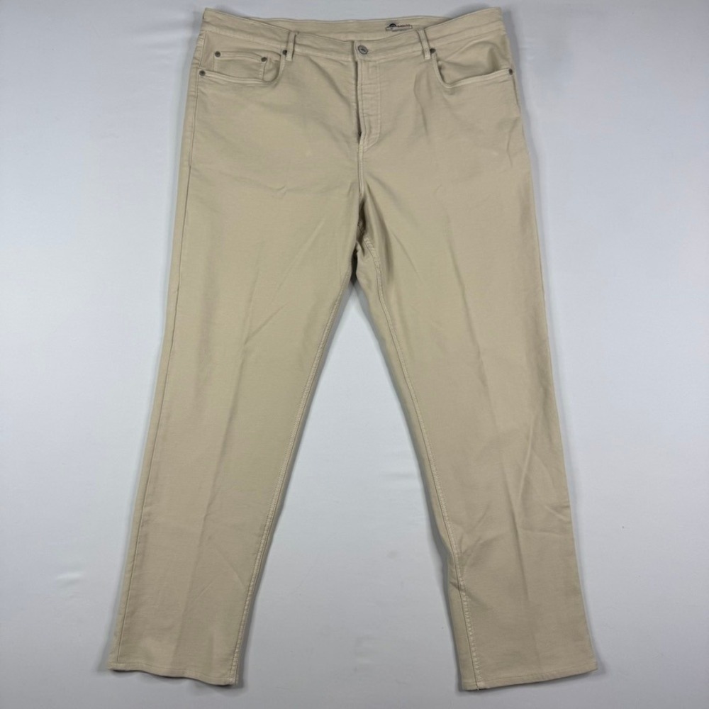 Faherty 5-Pocket Pants Mens 40x31 Khaki Tan Straight Leg Stretch Twill - Picture 2 of 11